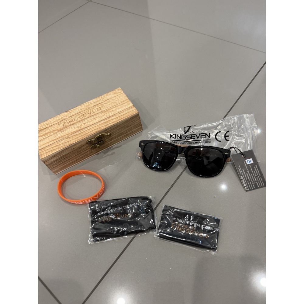KINGSEVEN Frame Sunglasses Men UV400 Polarization N5789 Black Walnut